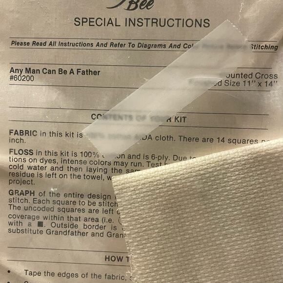 Golden Bee Counted Cross Stitch Kit “Any Man Can be a Father” Complete NEW Open - Picture 10 of 10